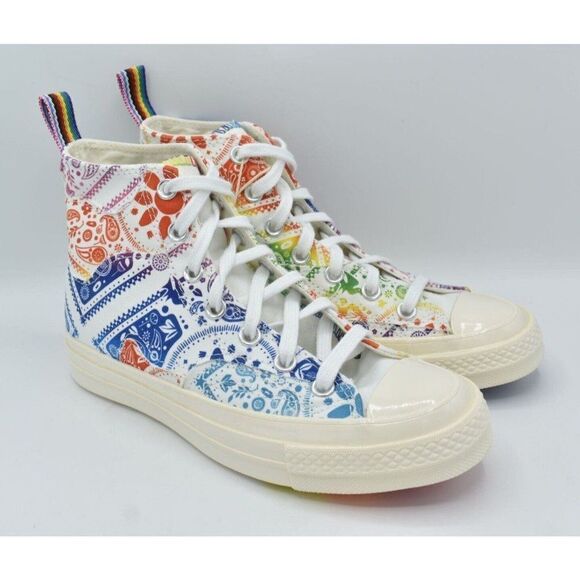 Converse Womens Size 7.5 Chuck 70 Hi Top Multicolored Unity Pride Shoes Sneakers - Picture 1 of 11